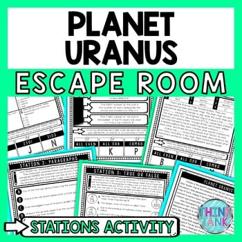 Uranus Escape Room Stations - Reading Comprehension Activity - Solar System