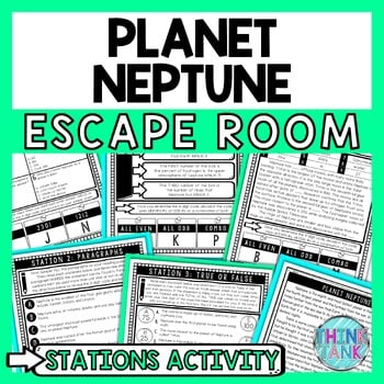 Neptune Escape Room Stations - Reading Comprehension Activity - Solar System