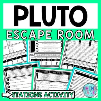 Pluto Escape Room Stations - Reading Comprehension Activity - Solar System