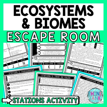 Ecosystems and Biomes Escape Room Stations - Reading Comprehension Activity