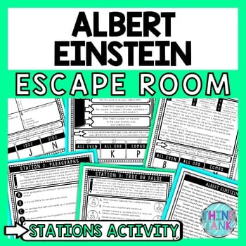 Albert Einstein Escape Room Stations - Reading Comprehension Activity - Physics