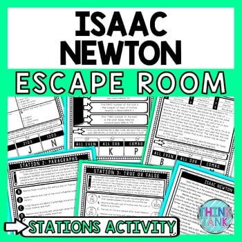 Isaac Newton Escape Room Stations - Reading Comprehension Activity