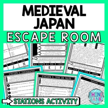 Medieval Japan Escape Room Stations - Reading Comprehension Activity
