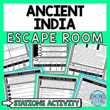 Ancient India Escape Room Stations - Reading Comprehension Activity