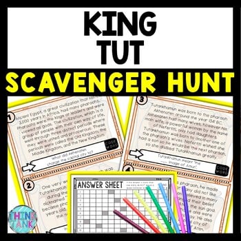 King Tut Scavenger Hunt Reading Comprehension Activity  - Ancient Egypt