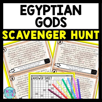 Egyptian Gods Scavenger Hunt Reading Comprehension Activity  - Ancient Egypt