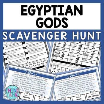 Egyptian Gods Scavenger Hunt - Reading Comprehension Activity - Ancient Egypt