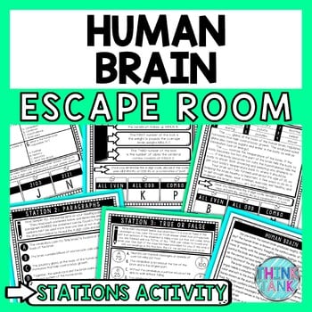 Human Brain Escape Room Stations - Reading Comprehension Activity