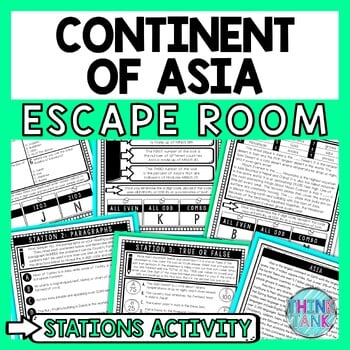 Asia Escape Room Stations - Reading Comprehension Activity - World Geography