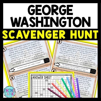 George Washington Scavenger Hunt Reading Comprehension Activity