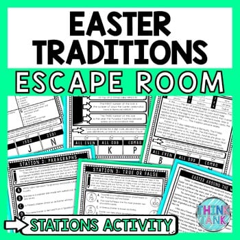 Easter Around the World Escape Room Stations - Reading Comprehension Activity
