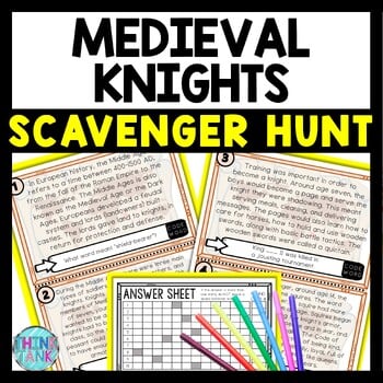 Medieval Knights Scavenger Hunt Reading Comprehension Activity