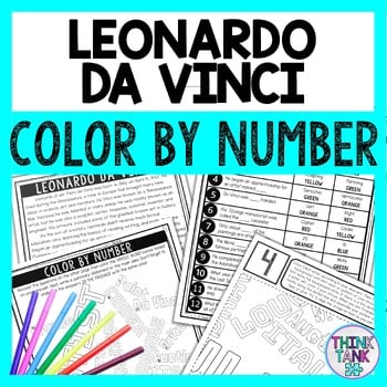 Leonardo da Vinci Color by Number - Close Reading & Text Marking