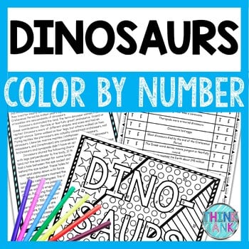 Dinosaurs Color by Number, Reading Passage and Text Marking