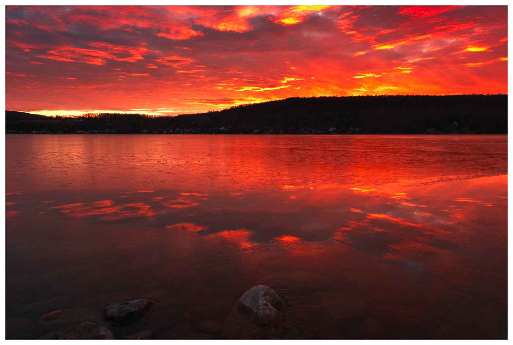 Icy Sunset Reflection