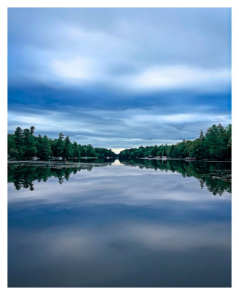 A bay of Cranberry Lake taken from the suspension bridge at Wanakena, New York.