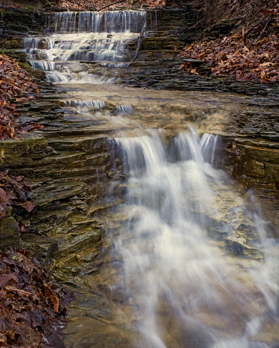 A series of small waterfalls can be as beautiful as a taller waterfall. A side stream running into Barber Gulf.