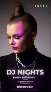 DJ Fobiya performing live at Issei Dubai’s rooftop during DJ Nights