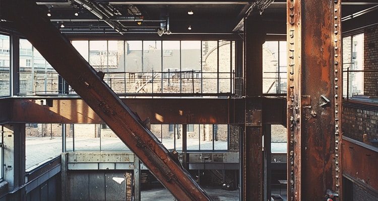 exposed steel beams