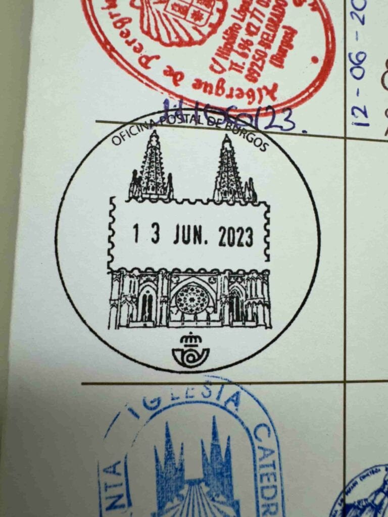 Stamp with the Burgos cathedral.
