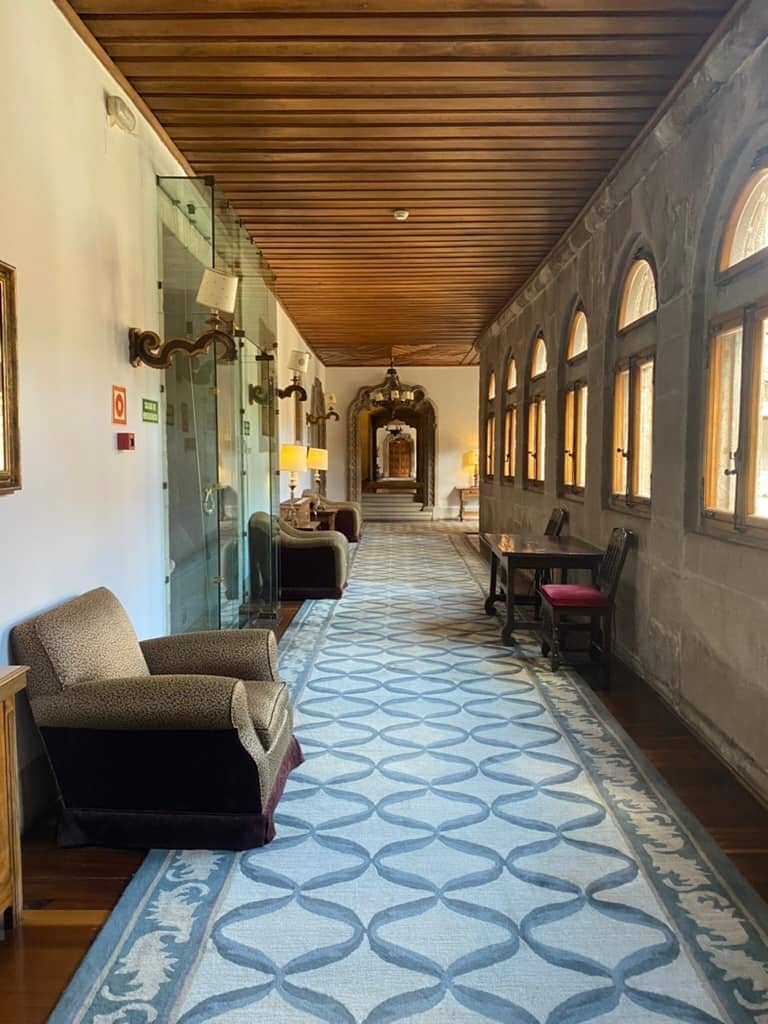 Hallway at the Parador Hotel in Santiago de Compostela, Spain