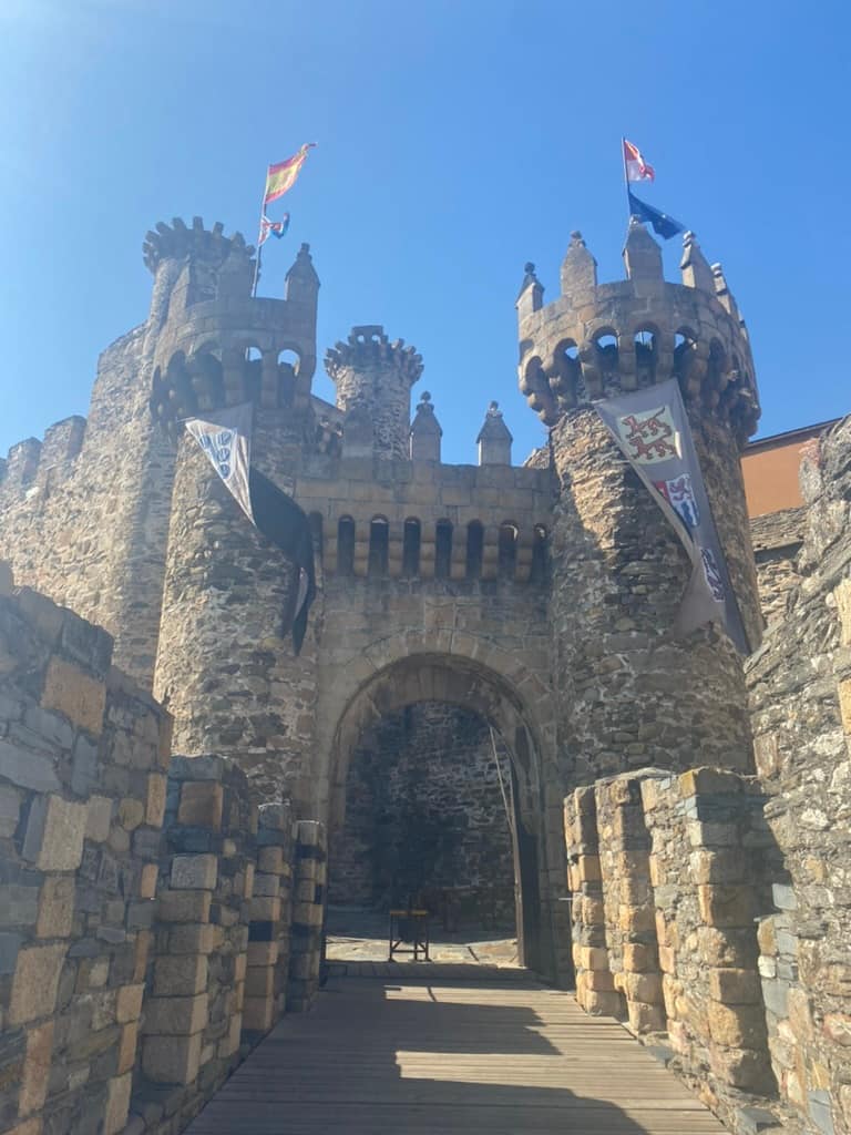 The Knight's Templar Castle in Ponferrada, Spain was built to protect pilgrims navigating the Camino de Santiago. Ponferrada lies at the start of the Camino de Invierno and along the Camino Francés as well.