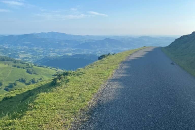 Road in the Pyrenees Mountains on the Camino Francés.