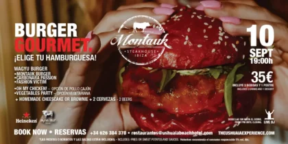 Изысканный бургер в Montauk Steakhouse Ibiza