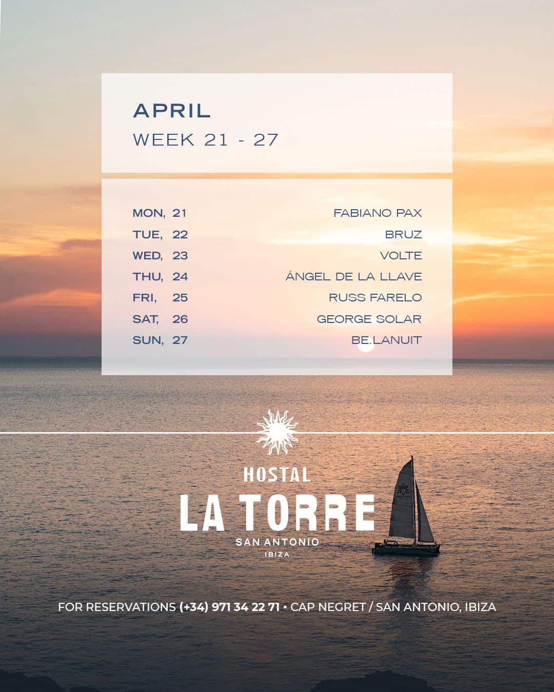 Atardeceres con música en Hostal La Torre