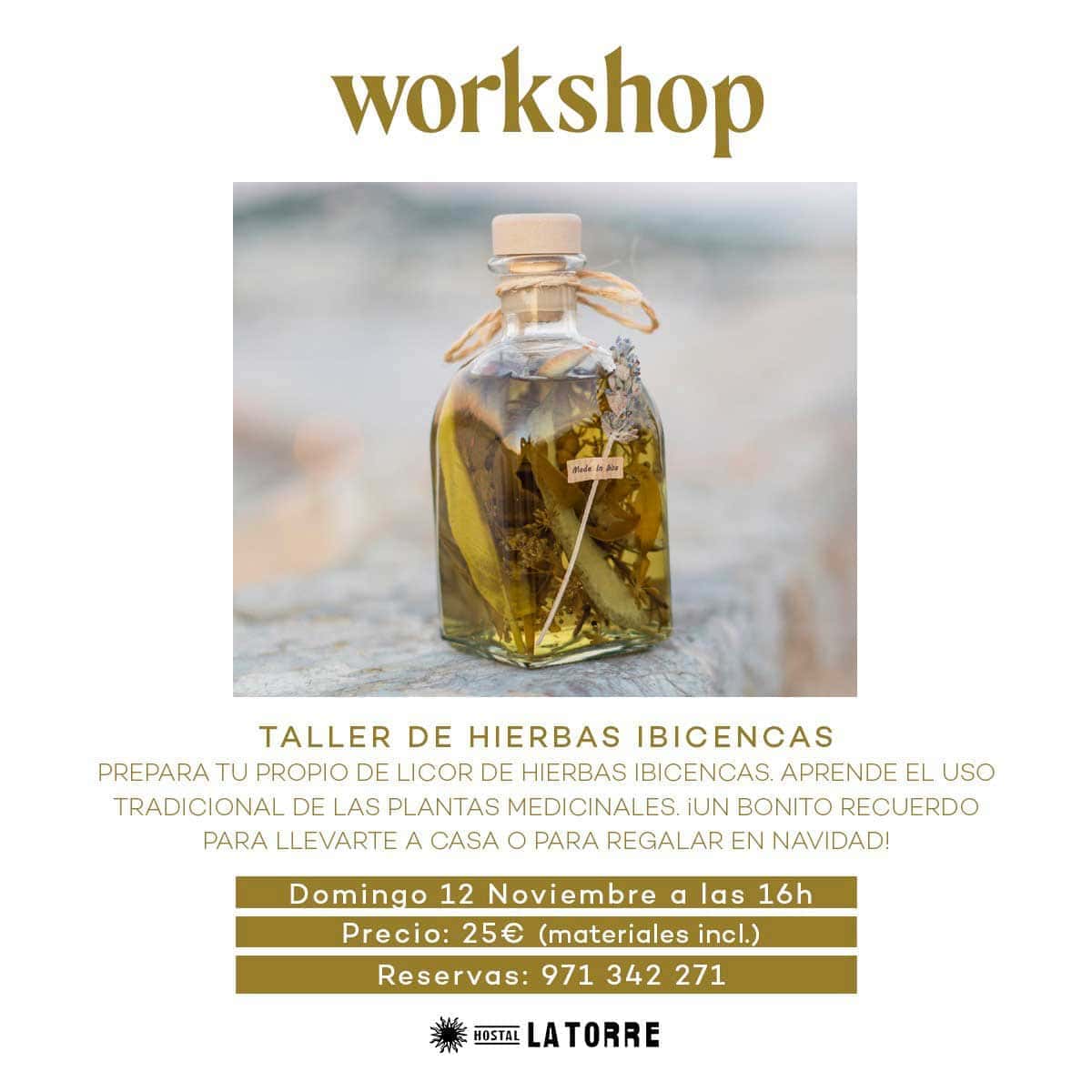 Atelier d'herbes d'Ibiza à l'Hostal La Torre