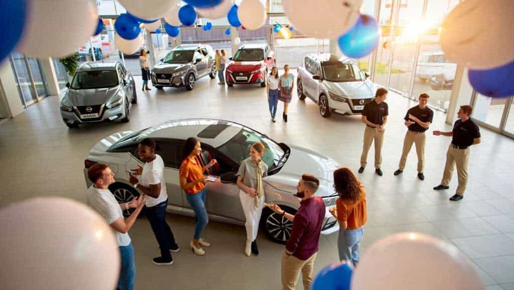 Nissan dealership loaded with customers from the Facebook Sales Event