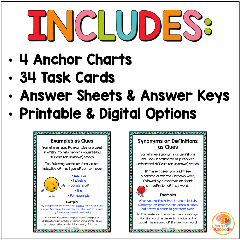 context-clues-task-cards-anchor-charts