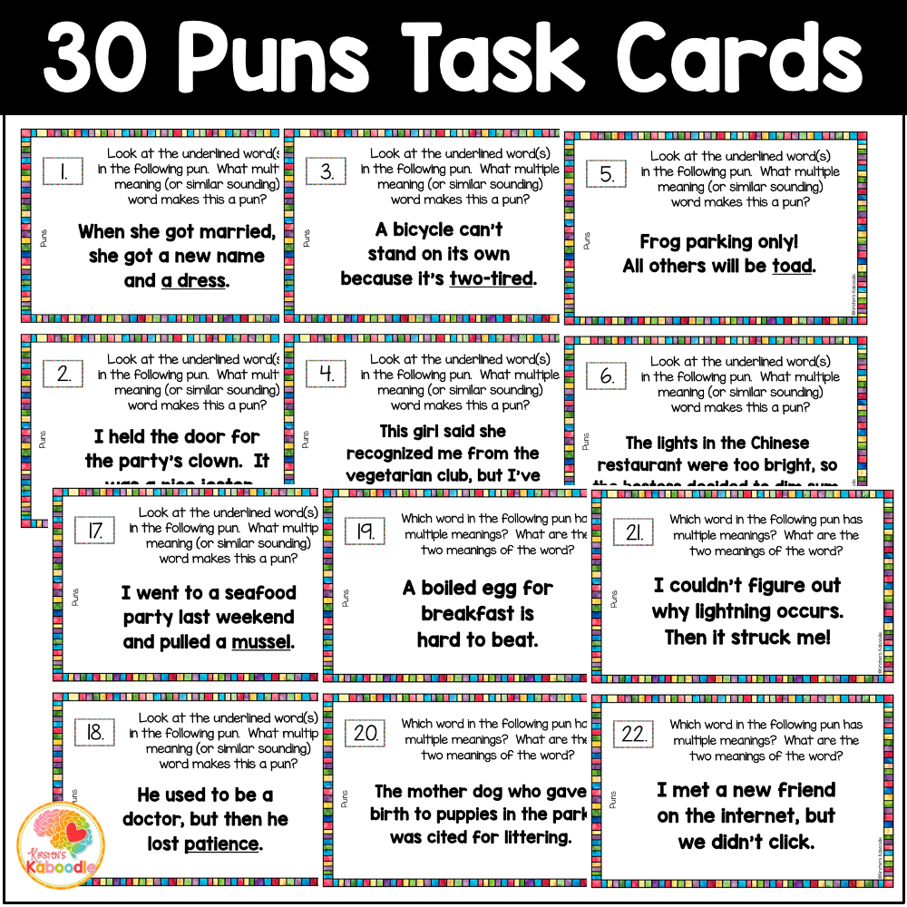 puns-task-cards-and-anchor-charts-5th-grade