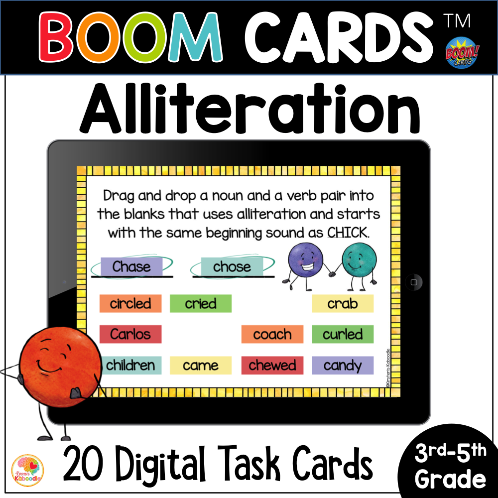 Alliteration BOOM CARDS ™ Interactive Digital Task Cards