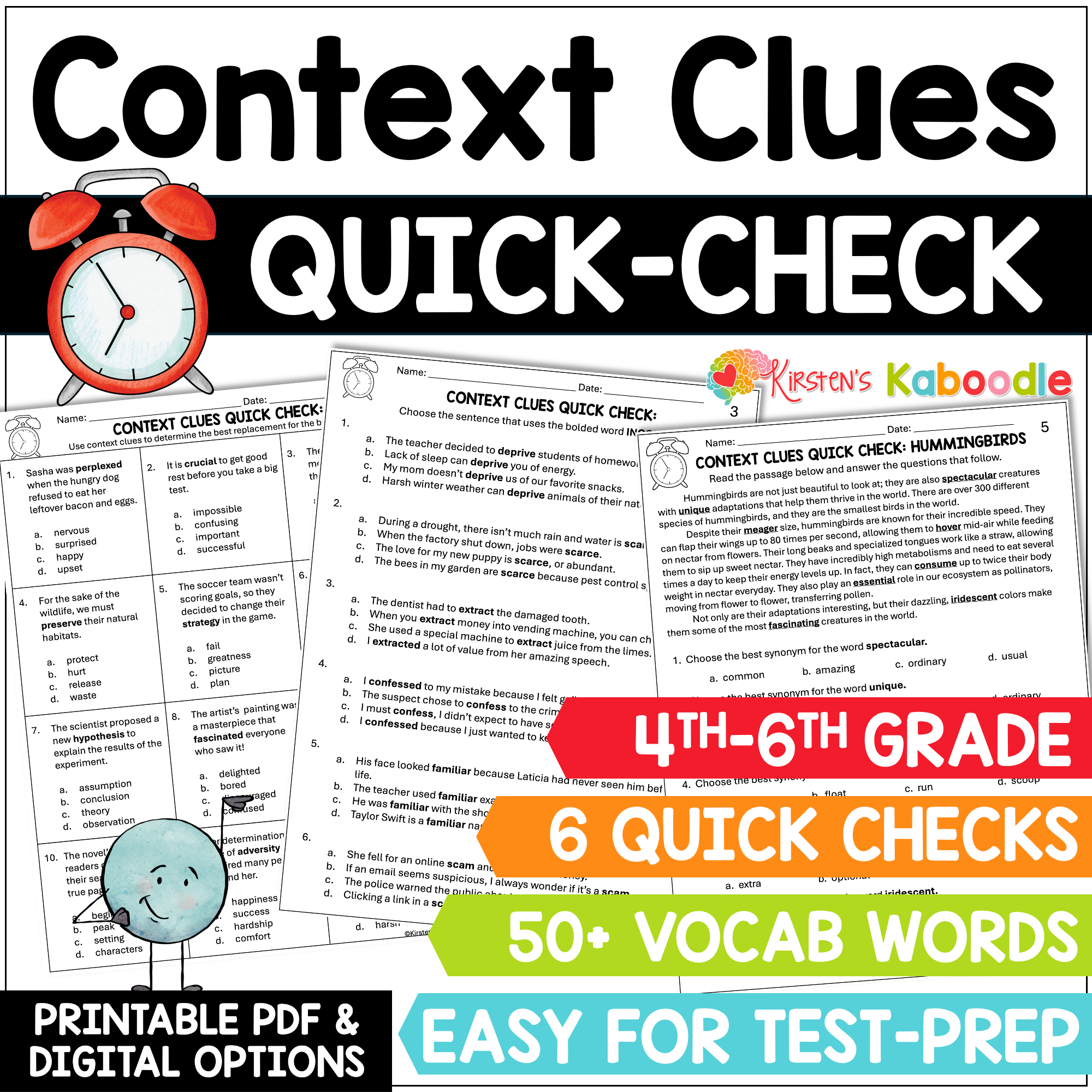 context-clues-test-prep-quick-check-4th