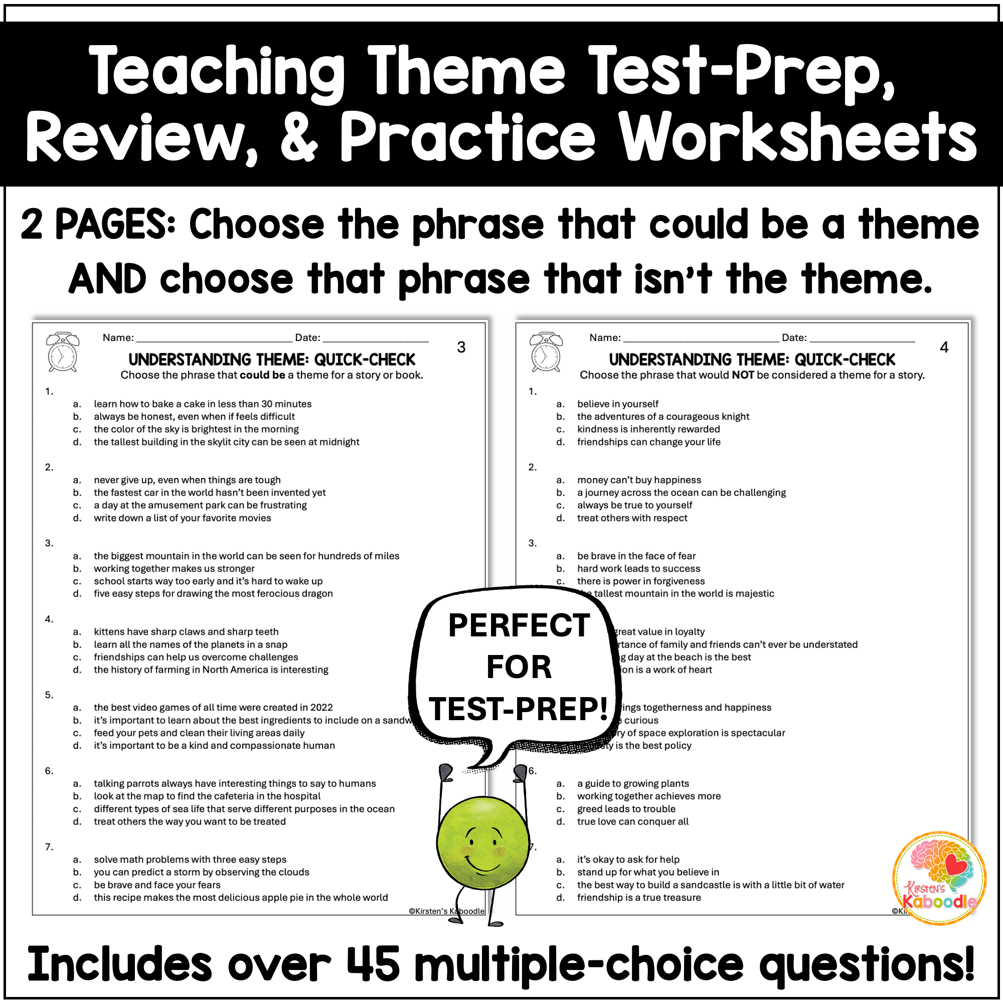 teaching-theme-quick-checks-test-prep-review