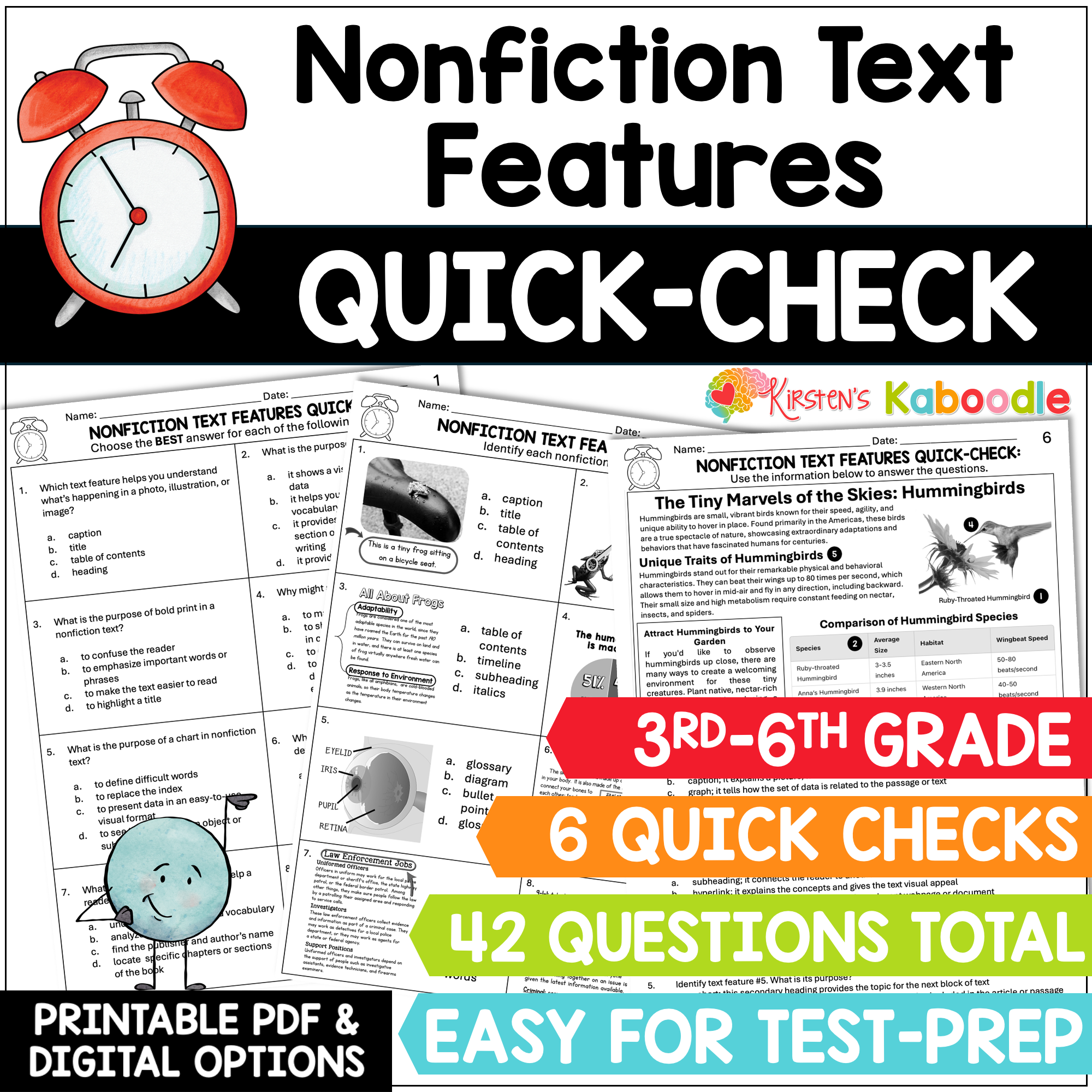 nonfiction-text-features-quick-checks-worksheets