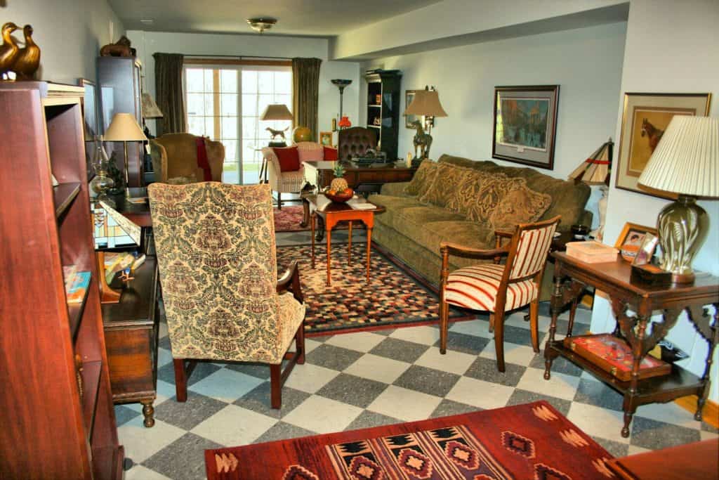 cluttered living room - how to make a small room feel bigger