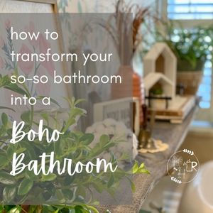 Boho style bathroom close up