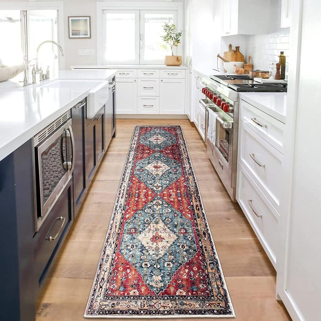 oriental runner in kitchen