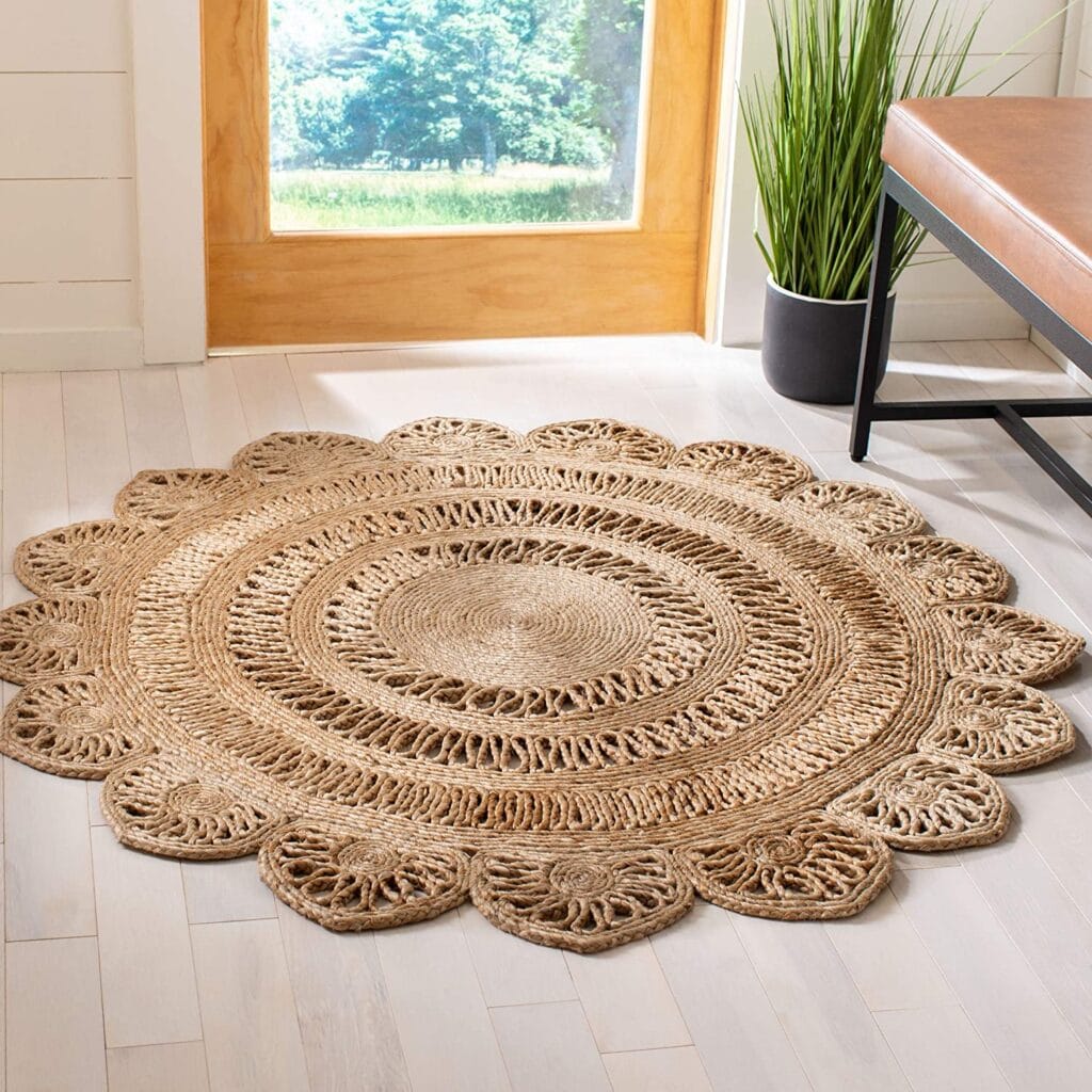 natural fiber round area rug