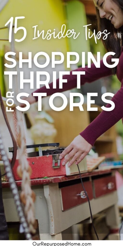 woman shopping a thrift store