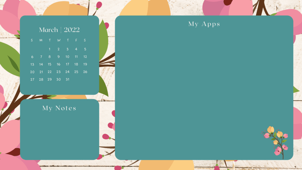image of a custom designed desktop wallpaper and icons