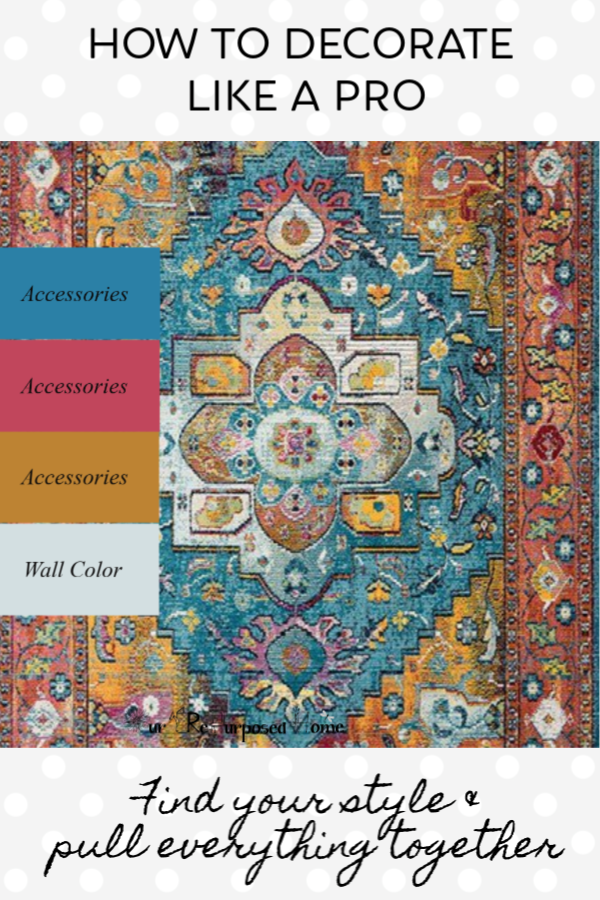 Area rug with colors
