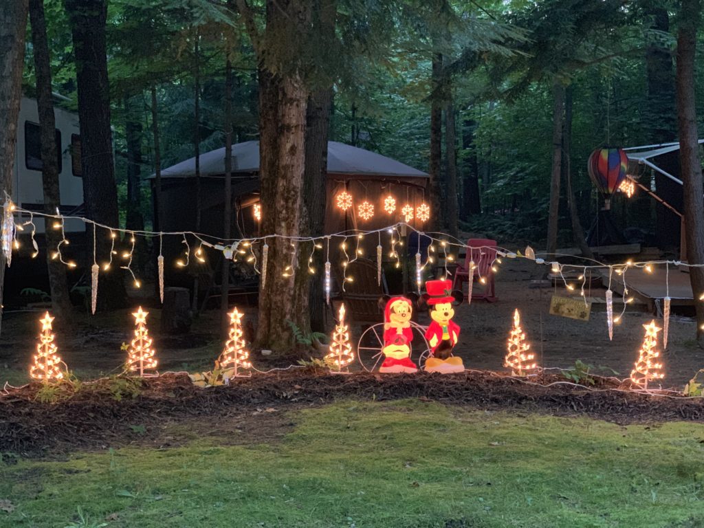 Christmas decor at the campground