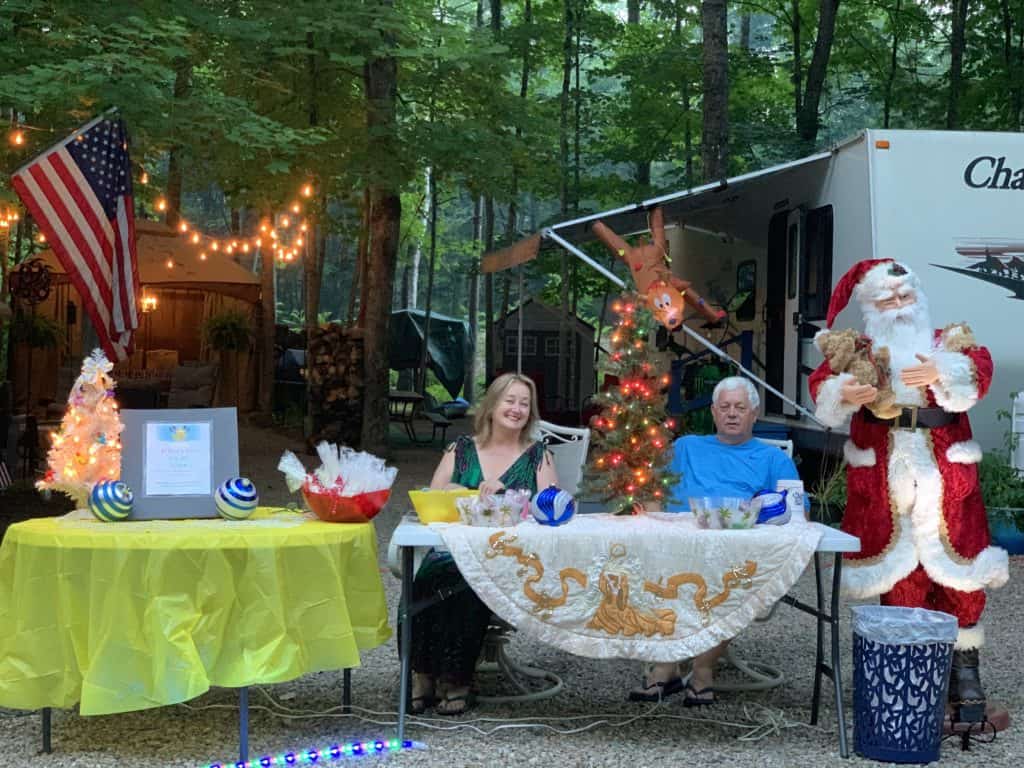 Christmas decor at the campground