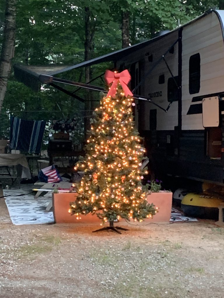 Christmas decor at the campground