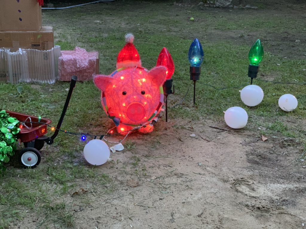 Christmas decor at the campground