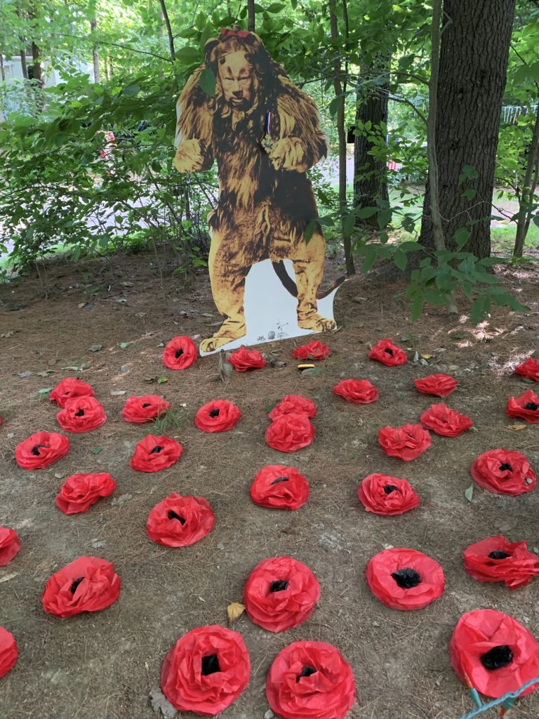 halloween camping cowardly lion and poppy field