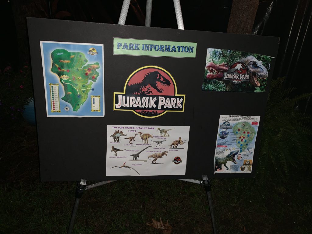 halloween camping jurassic park theme